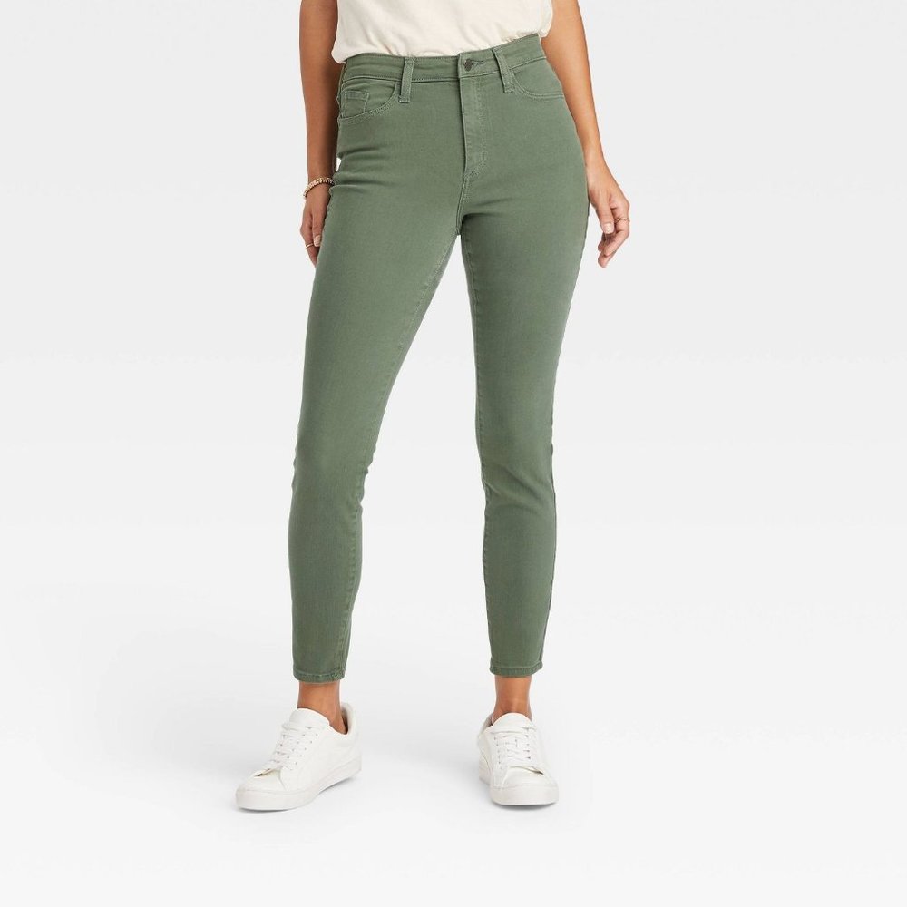 Universal Thread High Waist Skinny Olive Jeans